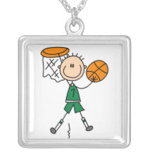 Green Boy Basketball Player t-shirts and Gifts Pendants