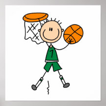 Green Boy Basketball Player t-shirts and Gifts Print
