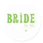 Green Bride to Be stickers