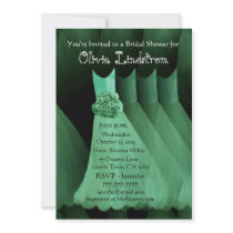 GREEN Bridesmaid Dresses Bridal Shower Invitation