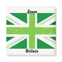 Green Britain, Union jack Refrigerator Magnets