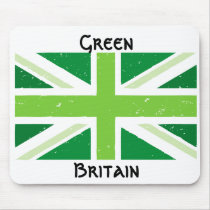 Green britain, Union jack Mousepad