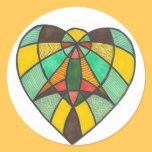 Green Brown Angel Heart stickers