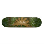 Green & Brown Dinosaur Skin Monogram Skate Board