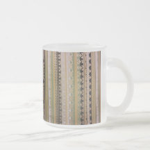 Green & Brown Scrollwork Stripes Coffee Mug