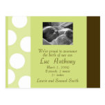Green Brown White Dots Postcard (Customizable)