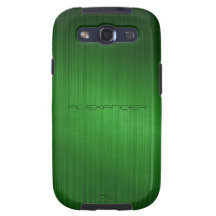 Green Brushed Aluminum Metal Look-Monogram Galaxy SIII Case