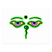 Green Buddha Eyes.png Postcards