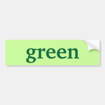 green bumper sticker
