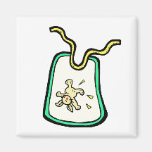green bunny bib fridge magnets