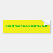 Green Bus Adventures.com - Bumper Sticker - Yellow
