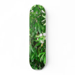 Green Bush With White Flowers Skate Board Deck