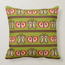 Green Butterflies and Flowers MOJO Pillow