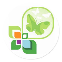 Green Butterflies Stickers