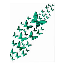 Green Butterfly Cutouts Post Card