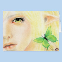 Green Butterfly Fairy Card cards