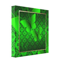 Green Butterfly Kisses Decor Canvas Print
