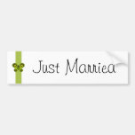 Green Butterfly Ribbon Wedding Bumper Stickers