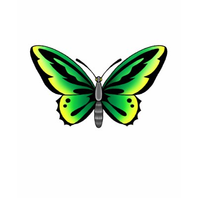green butterfly tattoo design t shirt by tattoowazoo