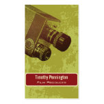Green camera film production business card