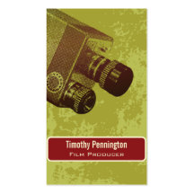 Green camera film production business card