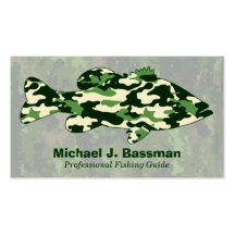 Green Camo Bass Fishing Business Cards