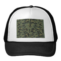 Green camo pattern mesh hats