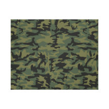 Green camo pattern stretched canvas print
