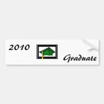 Green Cap Gold Tassel Bumper Stickers