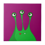 Green cartoon alien tiles
