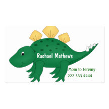 Green Cartoon Dinosaur Mommy Card Business Card Templates