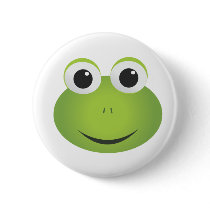 Green Cartoon Frog Button