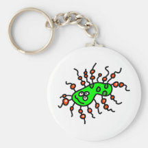 Green Cartoon Germ Key Chains