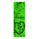 Green Carved Graffiti Heart BOOKMARK Business Card Templates