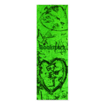 Green Carved Graffiti Heart BOOKMARK Business Card Templates