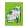 'green cat' digital painting Postcard