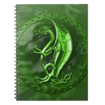 Green Celtic Dragon Notebooks