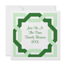 Green Celtic Knot Family Reunion Party Invitations