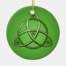 Green Celtic Trinity Knot Ornaments