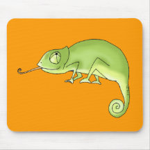 Green chameleon mousepads