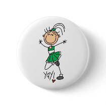 Green Cheerleader Button