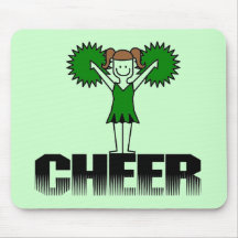 Green Cheerleading T-shirts and Gifts Mouse Pads