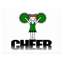 Green Cheerleading T-shirts and Gifts Post Card