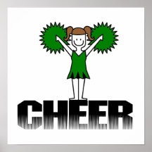 Green Cheerleading T-shirts and Gifts Print