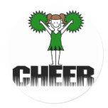 Green Cheerleading T-shirts and Gifts Stickers