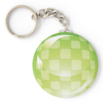 Green Chequered Sphere Key Chain