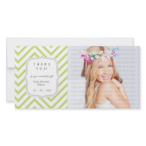 Green Chevron - Any Occasion Thank you Photo Card Template