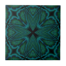 Green chevron tiles