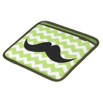 Green chevron zigzag pattern cute chic moustache ipad sleeves