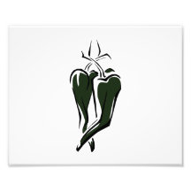 Green chili pepper two dancing abstract photographic print